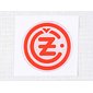 Sticker "CZ" 50mm - white / red (3D) (CZ 125 175 250 350) / 