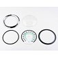 Glass of speedometer 140 km/h with frame - green (Jawa 350 Kyvacka) / 