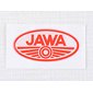 Sticker logo Jawa 70x35mm - white / red (3D) (Jawa) / 